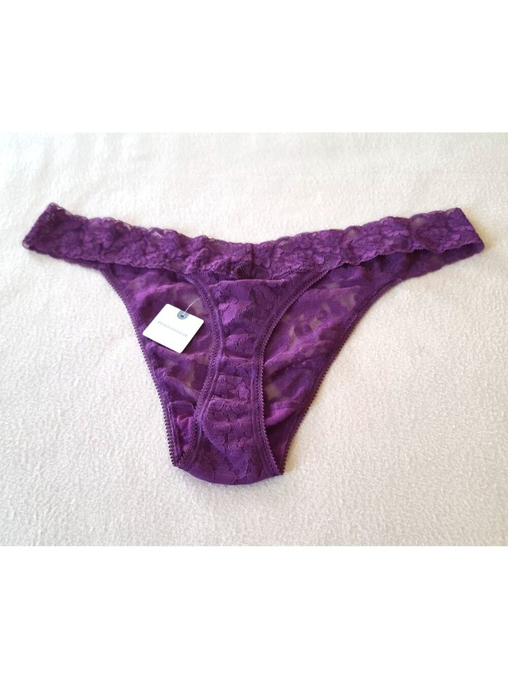 By Anthropologie Floral Lace Bikini Panty Brief Size XL Purple Sexy Flirty NWT